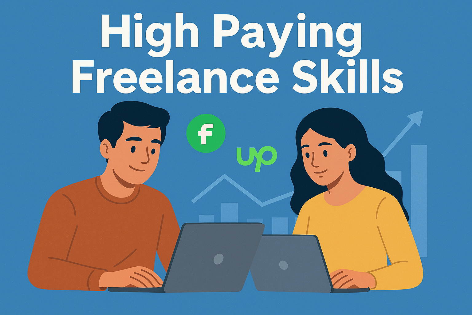 High Paying Freelance Skills सीखते हुए लैपटॉप पर काम करता युवा फ्रीलांसर।
