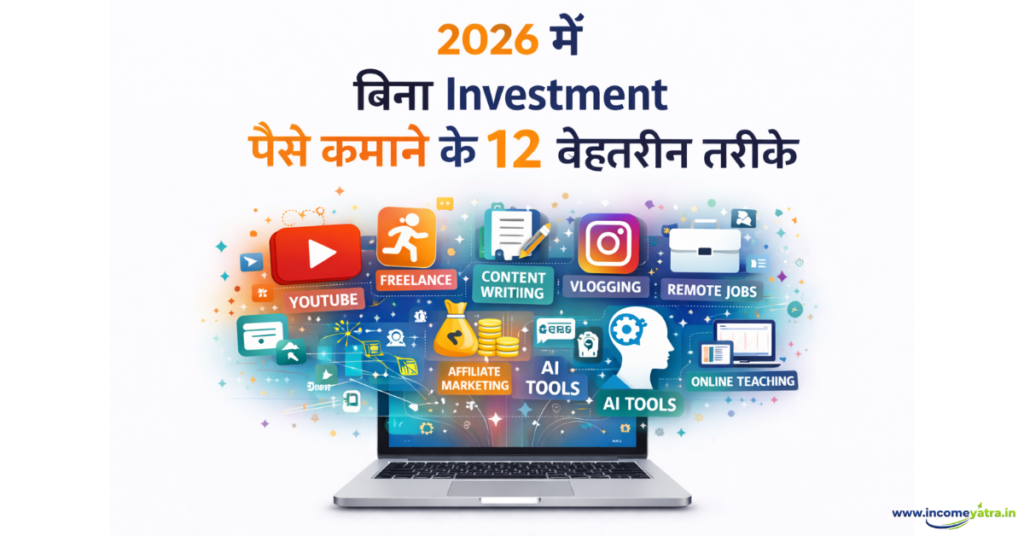 2026 में बिना Investment पैसे कमाने के 12 बेहतरीन तरीके