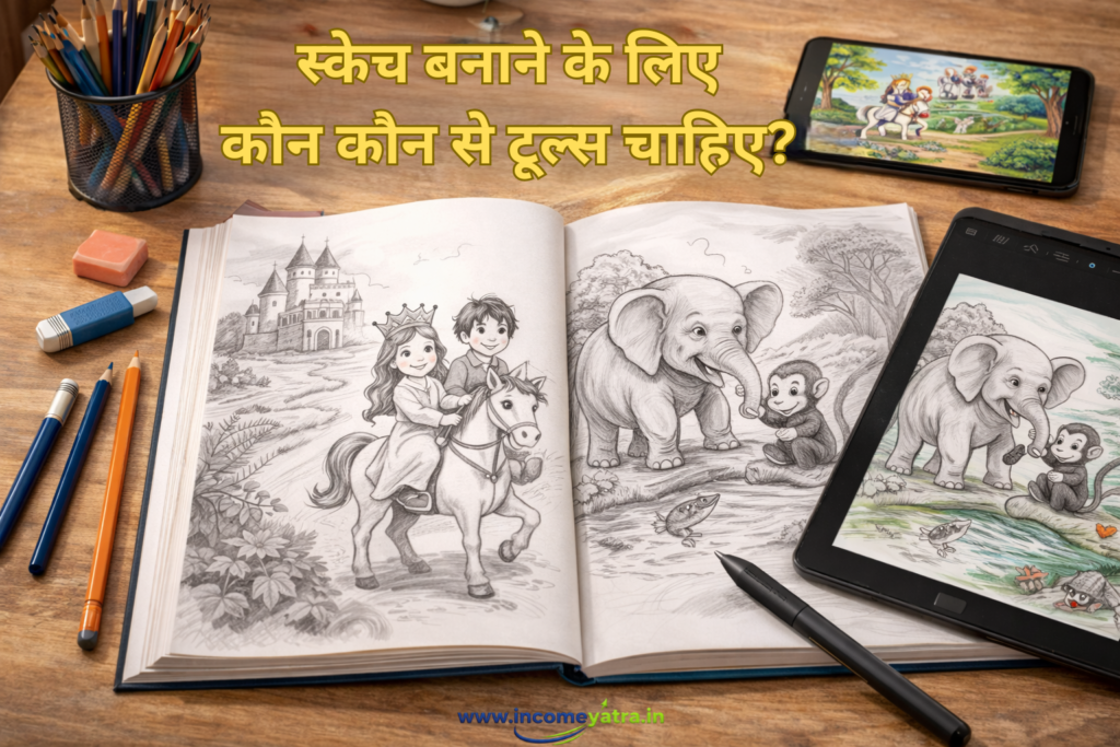 स्केच बनाने के लिए कौन कौन से टूल्स चाहिए